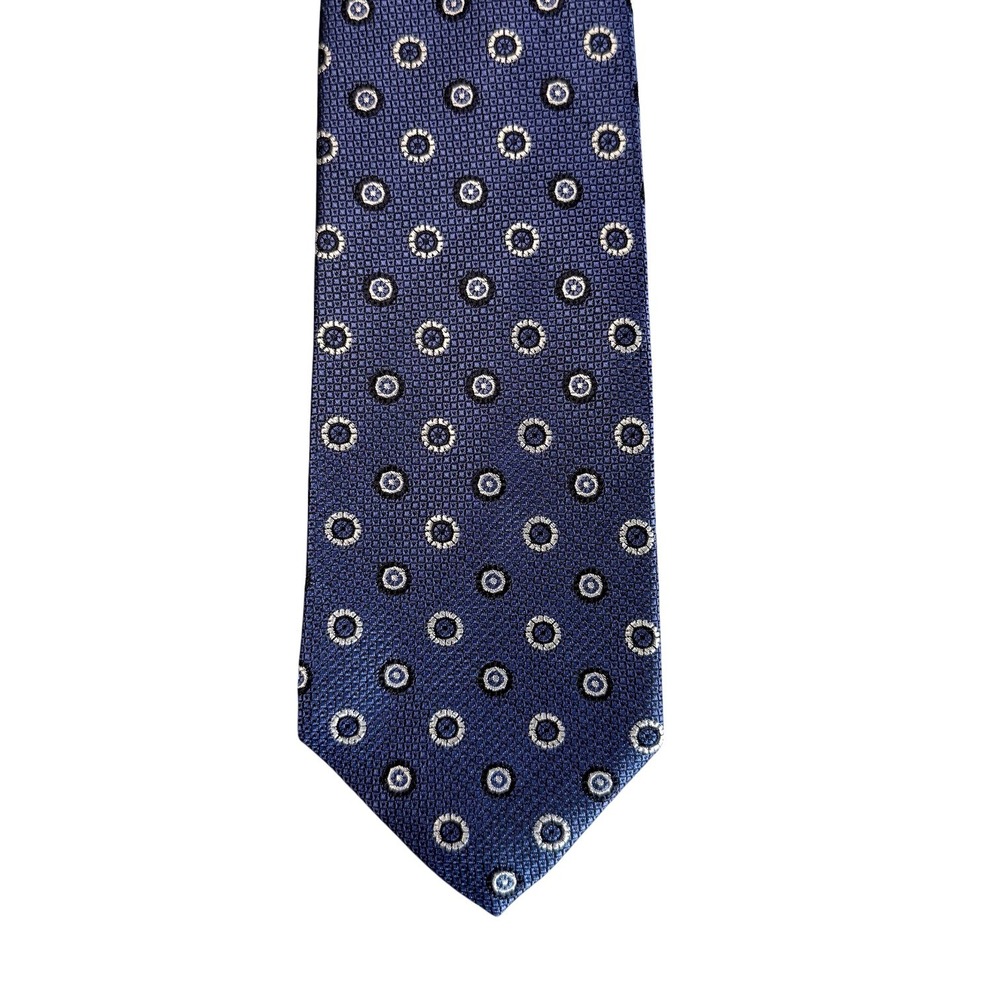 Daniel Cremieux Seven Fold Ltd Edition 165/177 100% Silk Blue Geo Tie